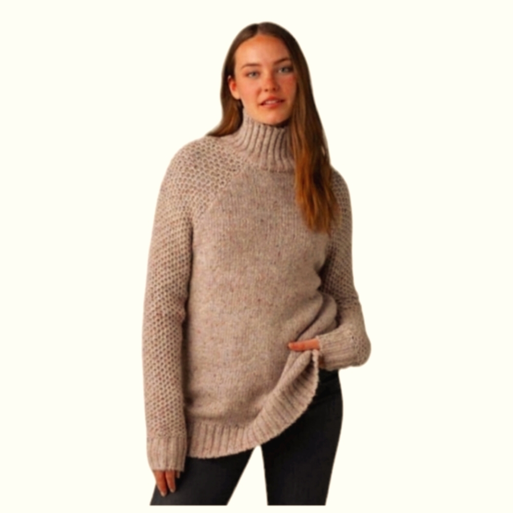 NWT PrAna Wool Blend Ibid Tunic Mock Sweater Oversized Wool Silk Blend